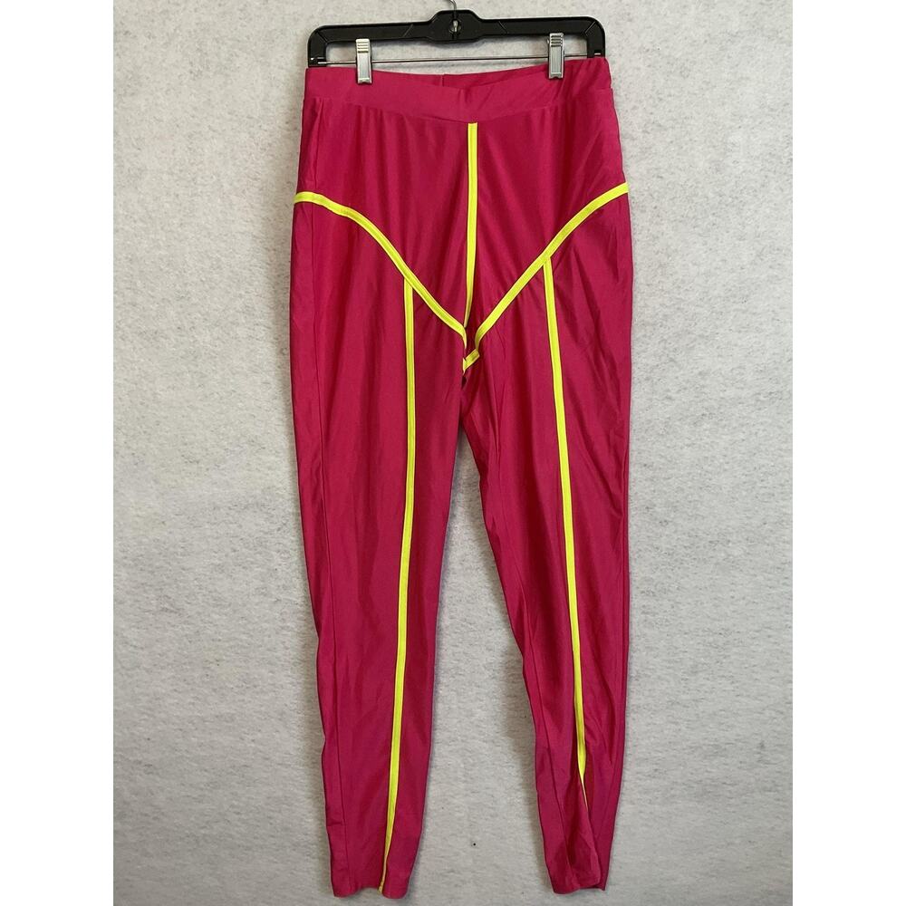 HL Leggings Womens XL Pink‎ Ankle High Rise Contrast Piping Stretch Activewear